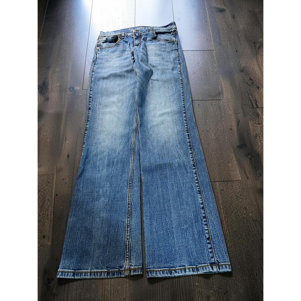 Wrangler Retro Jeans Mens 32x34 Blue Slim Bootcut Denim Western Cowboy Work